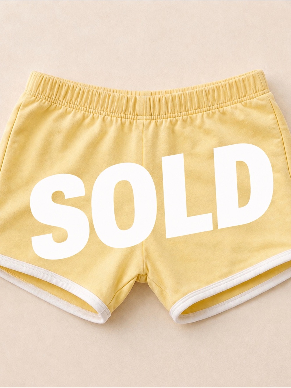 Haven Kids Soft Yellow Retro Trim Shorts / Small shop / Gender Neutral /